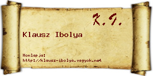 Klausz Ibolya névjegykártya