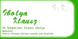 ibolya klausz business card